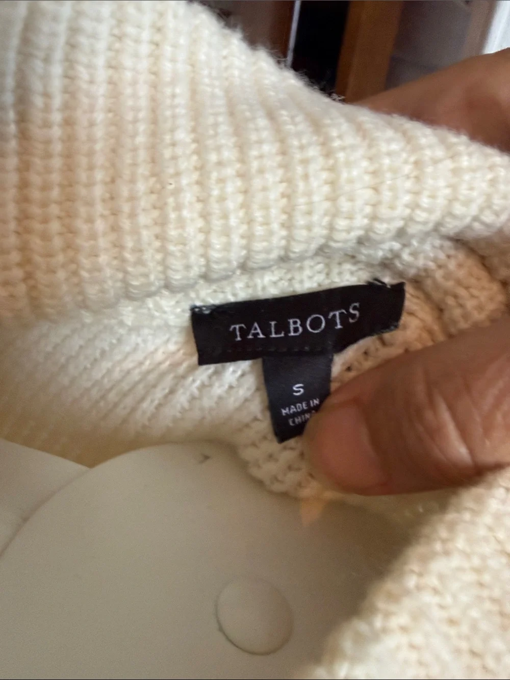 Talbots mixed stitch mock neck sweater - worn about 6x